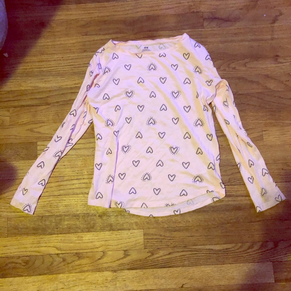 Cute heart long sleeve t shirt